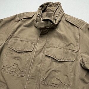 Gap Mens Military Field Jacket Small Brown Cotton Utility M-65 Style HOL 08